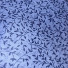 Vintage Fabric Polyester Knit Denim Blue Leaves & Vines Garment Dress Jumpsuit