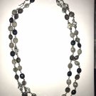 Vintage Flapper Necklace Opera Molded Faceted Acrylic Sparkle Beads Retro 48"