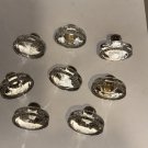 Vintage Glass Drawer Knobs Pulls Oval Beaded Rim Furniture Elegant Chic Glam 8