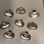 Vintage Glass Drawer Knobs Pulls Oval Beaded Rim Furniture Elegant Chic Glam 8