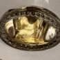 Vintage Glass Drawer Knobs Pulls Oval Beaded Rim Furniture Elegant Chic Glam 8