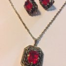 Vintage Necklace Clip Earrings Ruby Red Rhinestone Jewel SARAH COVENTRY MAJORCA Vintage Necklace Clip Earrings Ruby Red Rhinestone Jewel SARAH COVENTRY MAJORCA