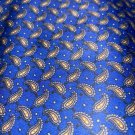 Vintage Fabric Poly Knit Denim Blue Gold Paisley Garment Dress Jumpsuit 64 X 76