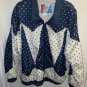 Vintage Jacket Blue White Polka Dot 80s Windbreaker Pan Asia Jogging Medium RARE