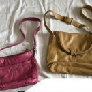 2 Vintage Genuine Leather Shoulder Bag Handbags Crossbody Y2K Tan 2000s Mondani