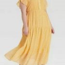 Dress Sweet Flirty Sexy Retro Chic Ava Viv Ruffle Yellow Long Plus Size 1 X