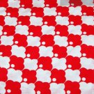 Vintage Fabric Remnant 70s Groovy MOD Poly Knit Red White Sewing  MCM 2.5 Yard
