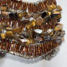 Vintage Tiger Eye Cuff Bracelet Handmade Wire Wrapped Beaded BoHo Chic Unique Vintage Tiger Eye Cuff Bracelet Handmade Wire Wrapped Beaded BoHo Chic Unique