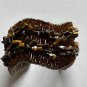 Vintage Tiger Eye Cuff Bracelet Handmade Wire Wrapped Beaded BoHo Chic Unique
