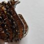 Vintage Tiger Eye Cuff Bracelet Handmade Wire Wrapped Beaded BoHo Chic Unique