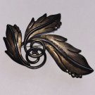 Maricela Taxco Pin Brooch 3 Leaf Vintage 925 Sterling Art Deco Styling Designer