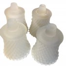 4 Peg Votives Candle Cups White Frosted Diamond Lite Farmhouse Chic Cottage RARE 4 Peg Votives Candle Cups White Frosted Diamond Lite Farmhouse Chic Cottage RARE