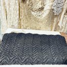 True Vintage Clutch Bag Purse Black Crocheted Cord 1930s 40s Lucite Zipper Pull