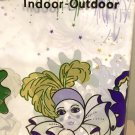 RARE Mardi Gras TABLE COVER Vintage Party Decoration Pierrot Jester 52 X 70 NEW