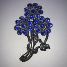 Vintage Brooch Art Nouveau Rhinestones 1930s Large Amazing Flower Czech PotMetal