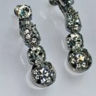 Vintage WEISS Rhinestone Drop Dangle Adjustable Clip Earrings Bridal Wedding See