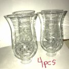 4 Etched Grapes Glass Hurricane Chimney Light Shade Vintage Lovely 1.75” Fitter