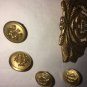 Vintage Emblems Buttons Band Hat Uniform 60+ Year Old High School MCM Brass 13pc