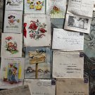 Vintage Ephemera 1940s Letters Cards See Hair w Note Steamship Old Papers 27pcs
