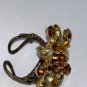 VINTAGE Cocktail Ring Adjustable 1960s Amber Citrine Rhinestone Star Shape Retro