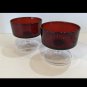 2 Vintage Ruby Red Dessert Clear Stem Cavalier Luminarc Arcoroc 3.25 &acirc;�� tall L@@k
