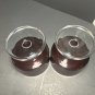 2 Vintage Ruby Red Dessert Clear Stem Cavalier Luminarc Arcoroc 3.25 &acirc;�� tall L@@k