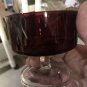 2 Vintage Ruby Red Dessert Clear Stem Cavalier Luminarc Arcoroc 3.25 &acirc;�� tall L@@k