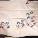 Vintage Tablecloth Hand Embroidered Floral Cross Stitch DIY Dress Other 50 X 64