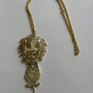 Vintage Leo Lion Necklace Moving Body  Parts Pendant 70s Gold Tone MCM 1970s SEE