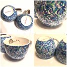 2 Lilly Pulitzer Ceramic Coffee Cup Mug Retired Print Blue Green Lavender 12oz