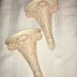 2 Vintage Wall Sconce Shelf Feather Design Display Pink Cream Romantic Chic 1940