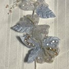 30pc Flower Spray Lt Blue Organza Pearls Sequins Bridal Wedding Custom Lampshade