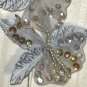 30pc Flower Spray Lt Blue Organza Pearls Sequins Bridal Wedding Custom Lampshade