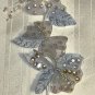 30pc Flower Spray Lt Blue Organza Pearls Sequins Bridal Wedding Custom Lampshade