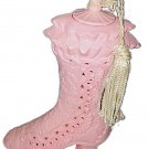 Vintage Boot Pomander AVON 70s Victorian Closet Vanity Pink w Tassel  Romantic