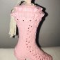 Vintage Boot Pomander AVON 70s Victorian Closet Vanity Pink w Tassel Romantic