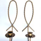 2 Metal Candle Holders Sconces Twisted Rope HOMCO Farm House Vtg Home Interior