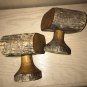 Rustic Candle Holders Primitive Wood Log Cabin Country Cottage Lodge Vintage 2pc