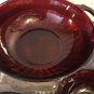 Ruby Red Glass CORONATION Serving Berry Bowls Set 6pc Vintage Mid Century Dining