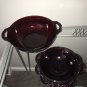 Ruby Red Glass CORONATION Serving Berry Bowls Set 6pc Vintage Mid Century Dining