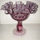 Fenton Thumbprint Art Glass Colonial Pink Thistle Rose Romantic Cottage Chic