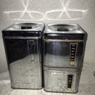 Vintage Canisters 3 Chrome Look Lincoln Beautyware Mid Century 50s Retro Kitchen