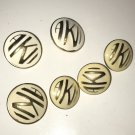 6 Designer Buttons Vintage Anne Klein Sewing 2 Sizes Up Cycle DIY Clothes RARE