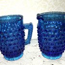 Vintage Fenton Hobnail 3" Creamer Syrup Individual Size Beaded Rim Colonial Blue