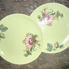 Plates Floral Impressions Green Farm House Chic Cottage RARE MWW Market Pattern