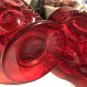 Vintage Moon & Stars Ruby Red LG Wright #44-41 Footed Tumbler Juice 2 pc Perfect