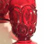 Vintage Moon & Stars Ruby Red LG Wright #44-41 Footed Tumbler Juice 2 pc Perfect