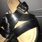 DR SCHOLLS SANDALS Black Silver Buckle Famous Comfort Shoes EUC Smoke Free 10 M