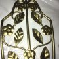 2 Candle Holder Wall Sconce Gold Metal Flower Leaf Cottage Farm House Chic Vtg