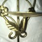 2 Candle Holder Wall Sconce Gold Metal Flower Leaf Cottage Farm House Chic Vtg